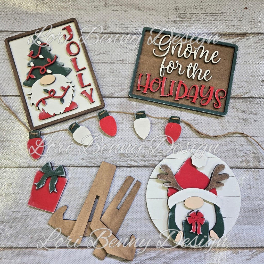 TAKE HOME KIT CHRISTMAS GNOME TIER TRAY SET WITH SUPPLIES