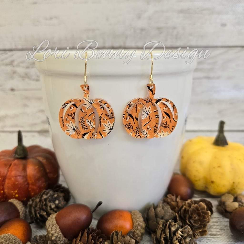 PUMPKIN EARRINGS orange floral