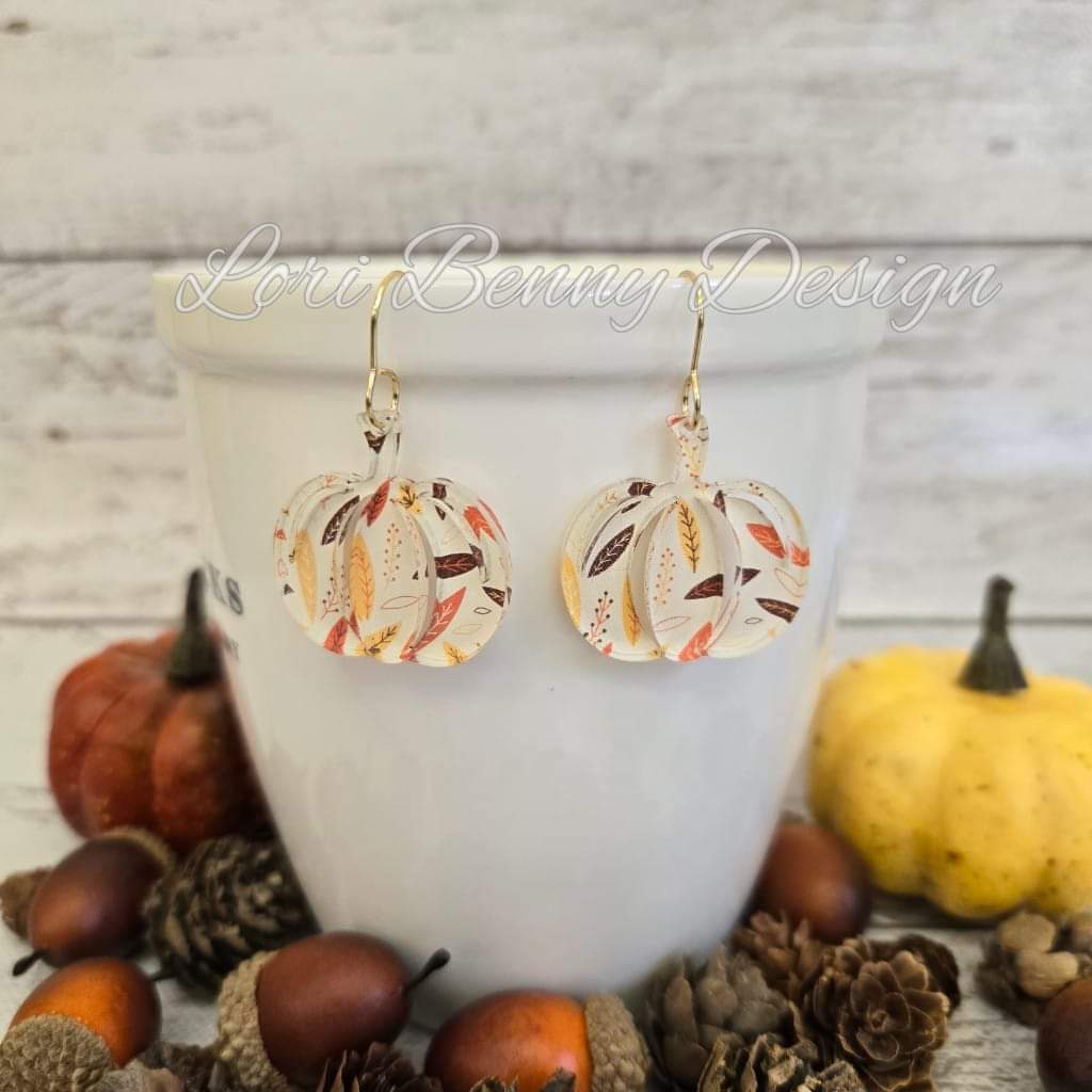 PUMPKIN EARRINGS light leaves